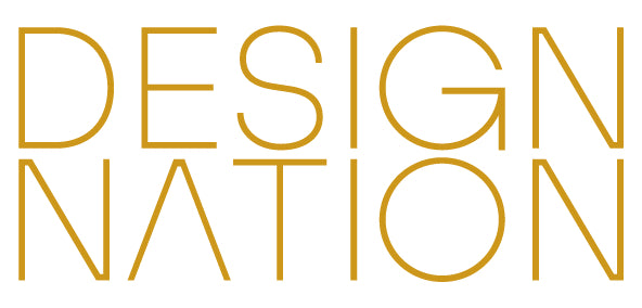 Design Nation UK logo in gold colour white background