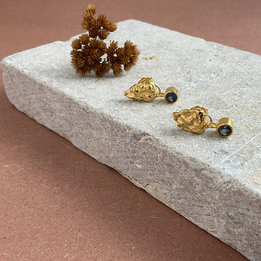 PLETHORA BLUE TOPAZ STUD EARRINGS