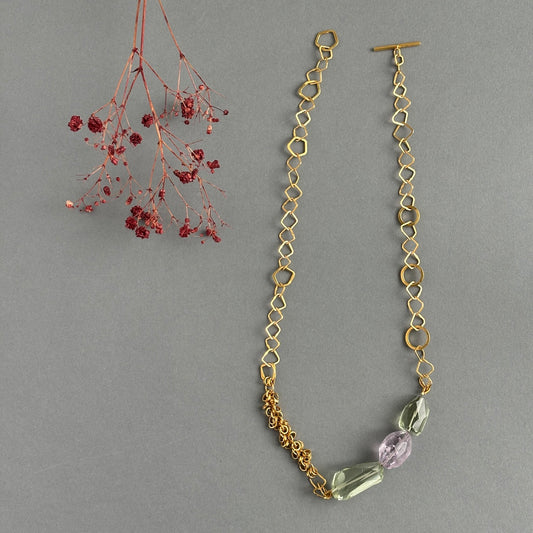 INDIAN SUMMER ASYMMETRICAL GEMSTONES NECKLACE
