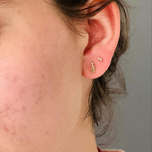 PLETHORA SMALL 9CT GOLD STUD EARRINGS