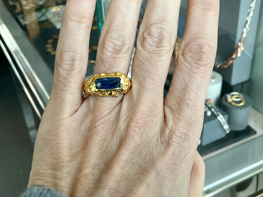 PLETHORA BLUE KYANITE GOLD SEASCAPE RING #6