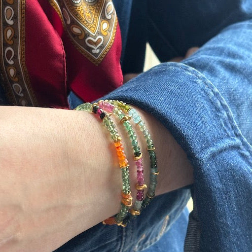 beaded bracelet worn in a wrist