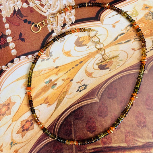 INDIAN SUMMER BEADED GOLD VERMEIL NECKLACE - PATRO TOURMALINE
