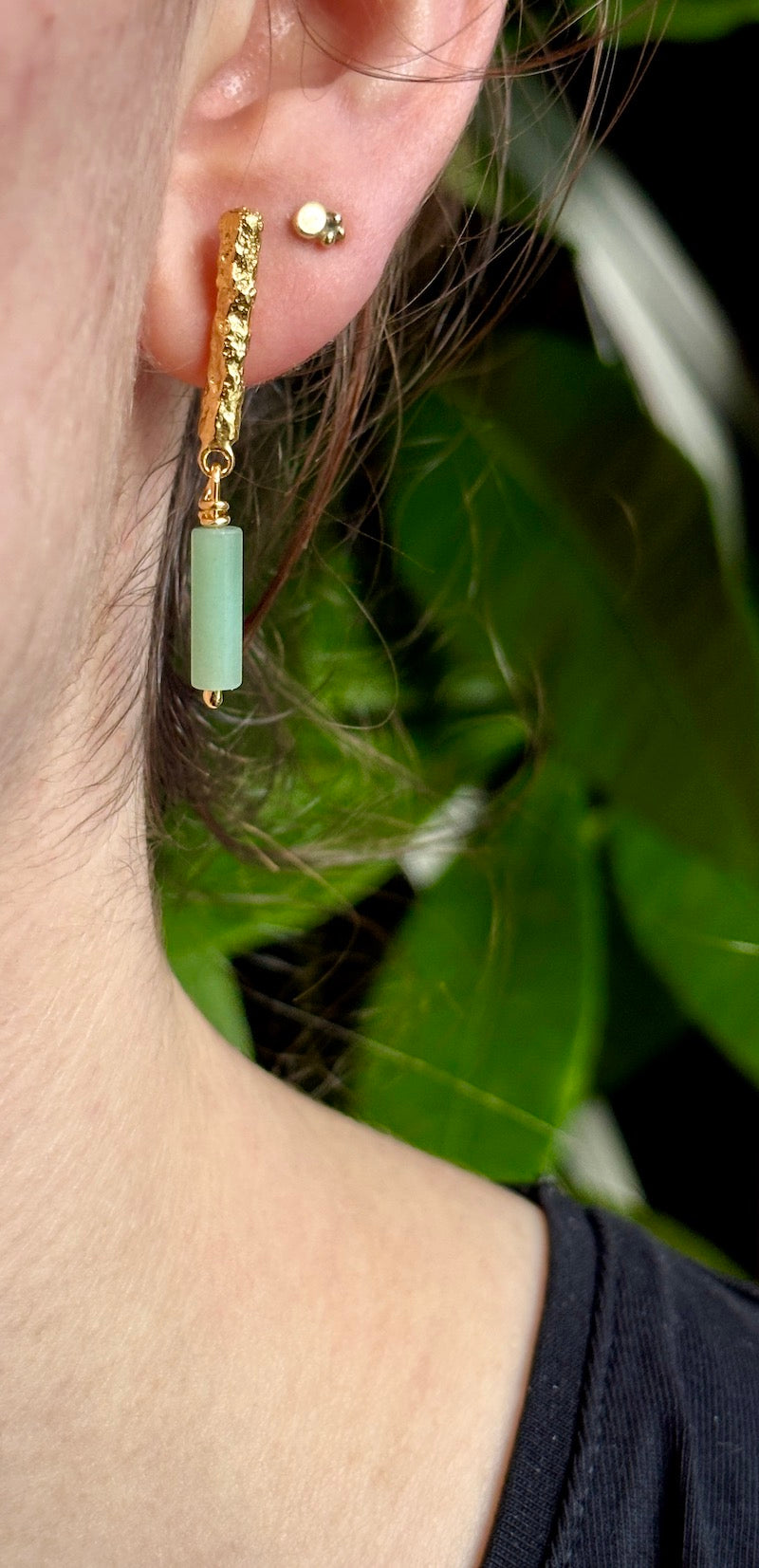 PLETHORA TIRONA DROP EARRINGS - GREEN AVENTURINE