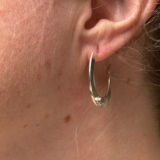 INDIAN SUMMER HOOP EARRINGS - PINK TOURMALINE