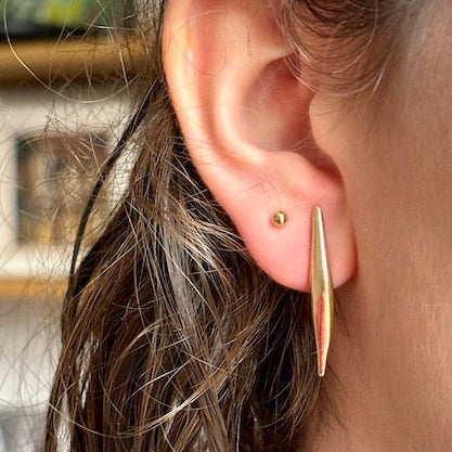 AFIOK LARGE QUILL GOLD EARRINGS