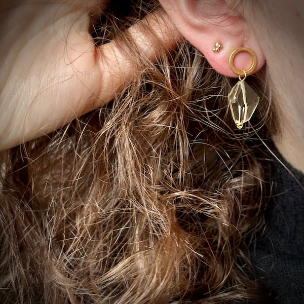 INDIAN SUMMER GOLD DROP EARRINGS - GOLD CITRINE