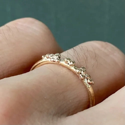 PLETHORA GRANULATION 9KT ROSE/YELLOW GOLD RING #1