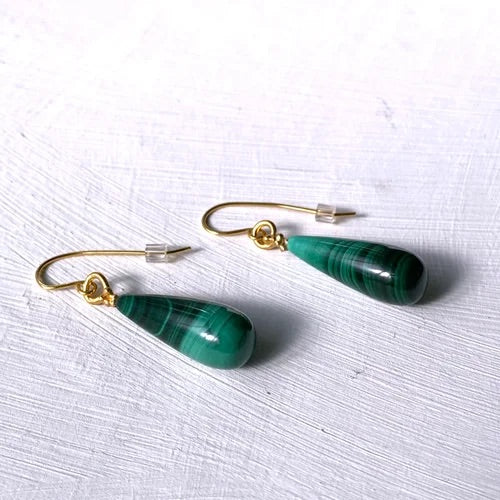 PLETHORA MALACHITE DROP EARRINGS