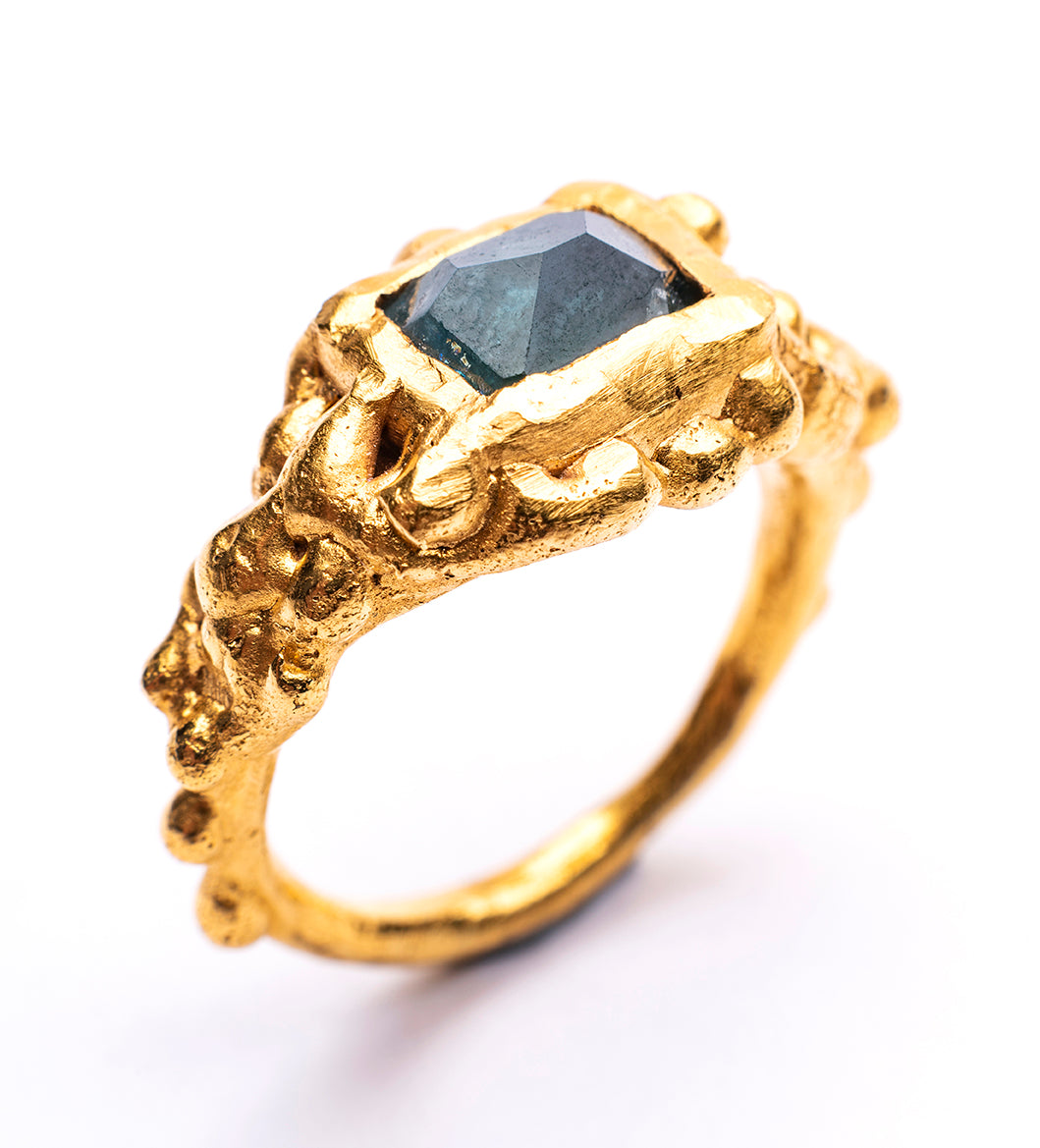PLETHORA BLUE TOURMALINE GOLD RING