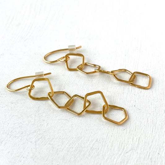 INDIAN SUMMER FIVE IRREGULAR LINKS EARRINGS