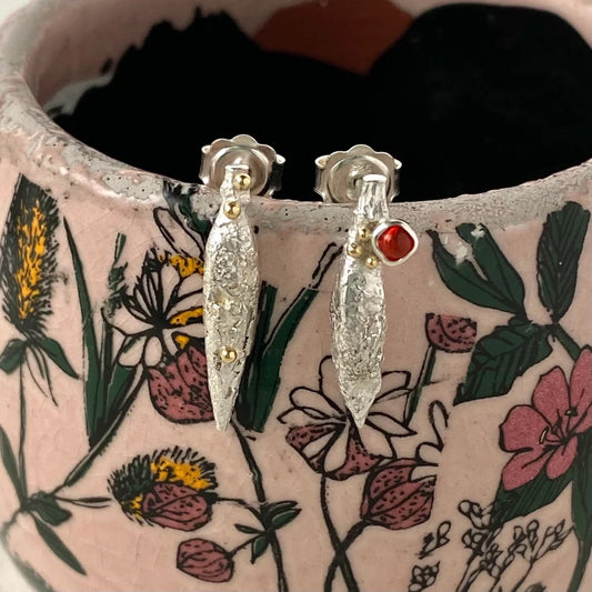 TIERRA FIRE OPAL STUD EARRINGS