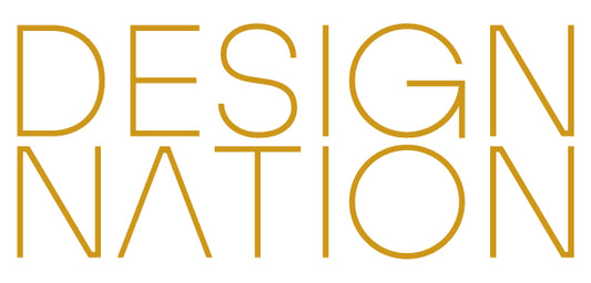 Design Nation UK logo in gold colour white background
