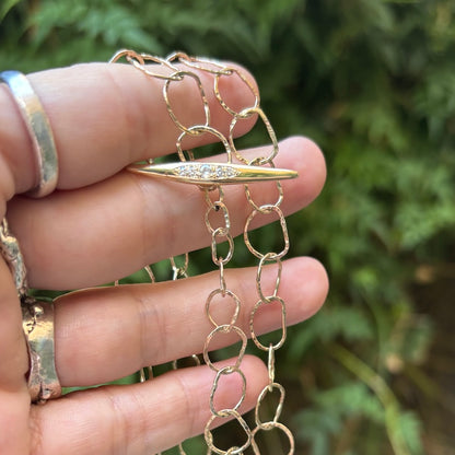 AFIOK SOLID GOLD NECKLACE WITH DIAMONDS