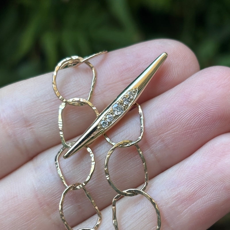 AFIOK SOLID GOLD NECKLACE WITH DIAMONDS