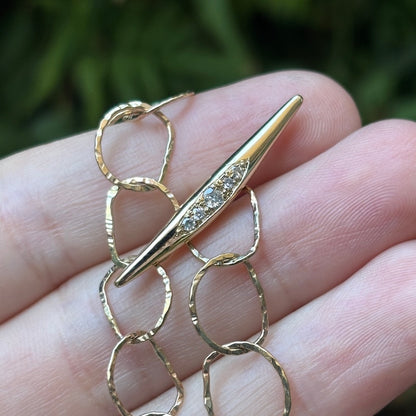 AFIOK SOLID GOLD NECKLACE WITH DIAMONDS