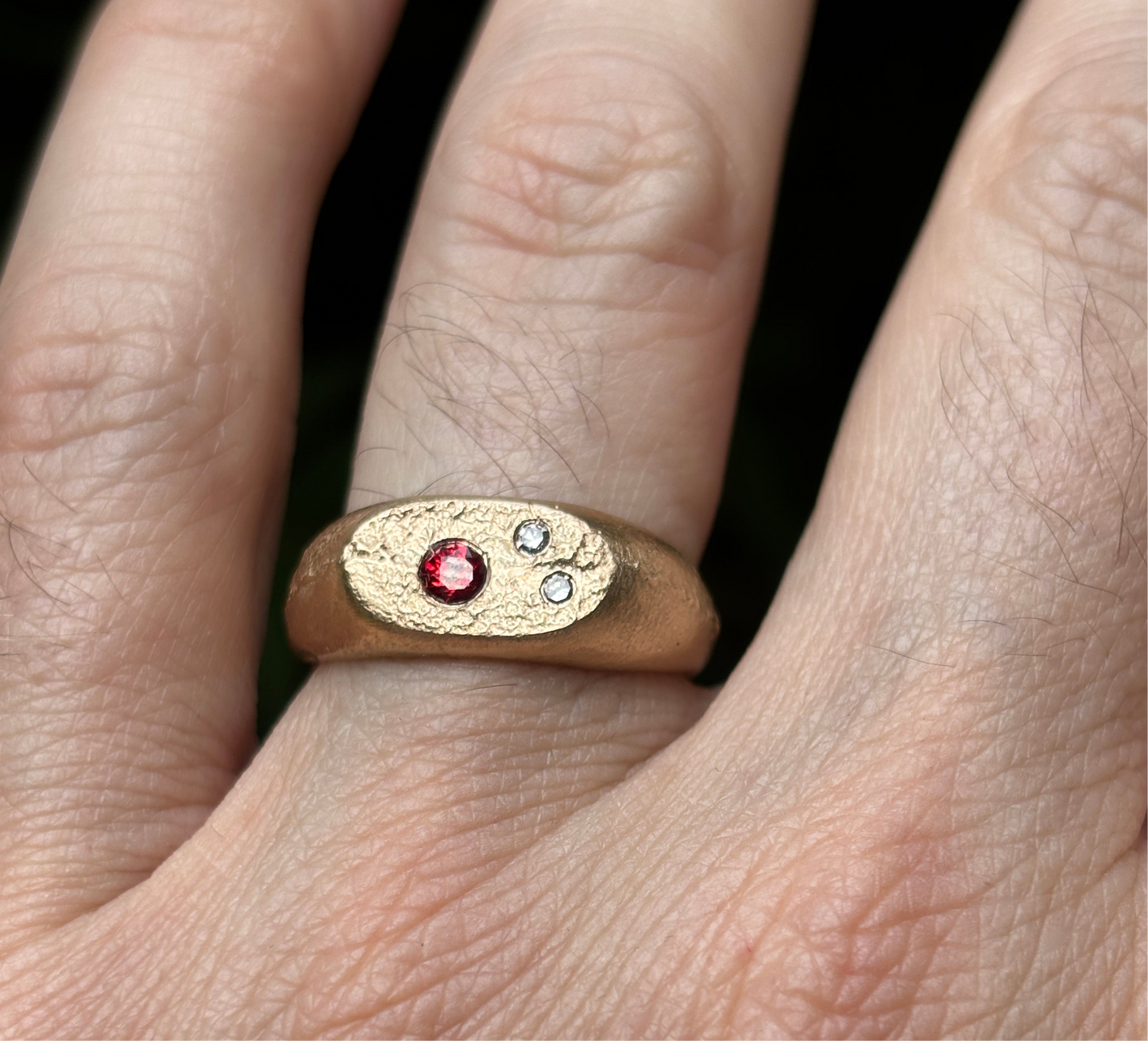 PLETHORA NARROW GOLD SIGNET RING