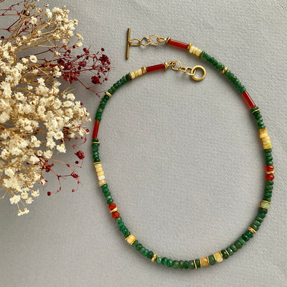 INDIAN SUMMER GOLD BEADED NECKLACE