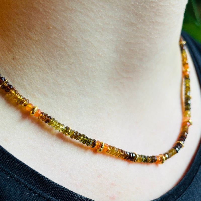 INDIAN SUMMER BEADED GOLD VERMEIL NECKLACE - PATRO TOURMALINE
