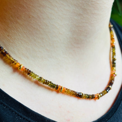 INDIAN SUMMER BEADED GOLD VERMEIL NECKLACE - PATRO TOURMALINE