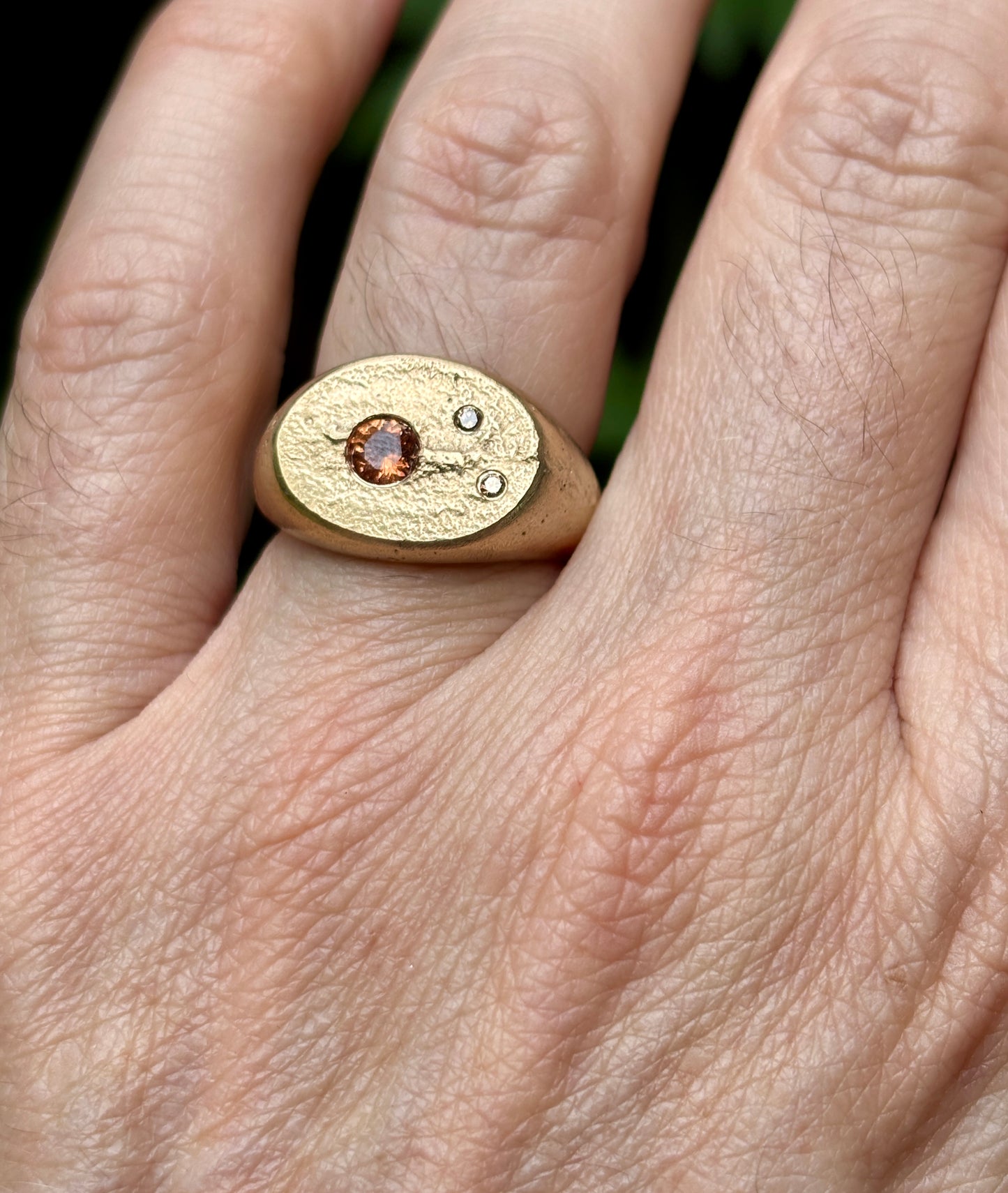 PLETHORA WIDE GOLD SIGNET RING
