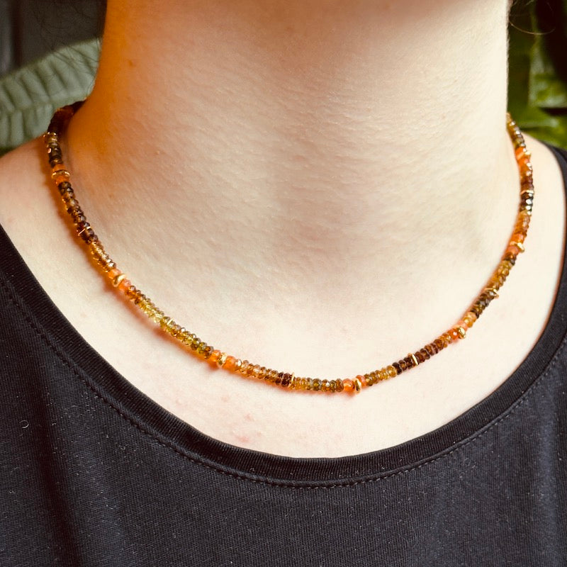 INDIAN SUMMER BEADED GOLD VERMEIL NECKLACE - PATRO TOURMALINE