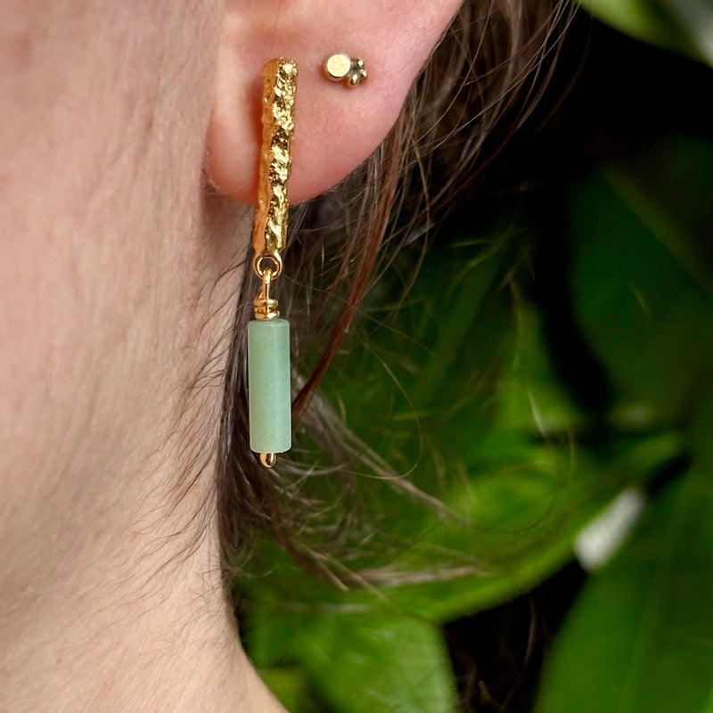 PLETHORA TIRONA DROP EARRINGS - GREEN AVENTURINE