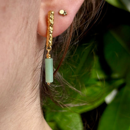 PLETHORA TIRONA DROP EARRINGS - GREEN AVENTURINE