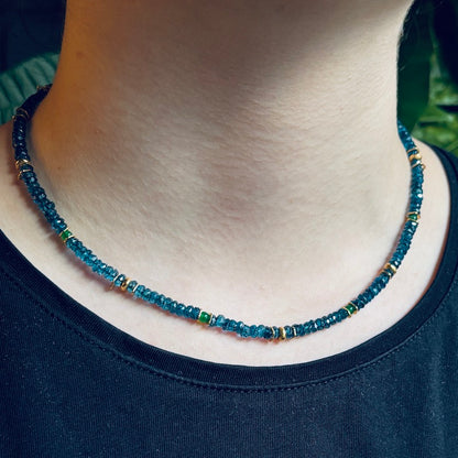 INDIAN SUMMER BEADED GOLD VERMEIL NECKLACE - LONDON BLUE TOPAZ