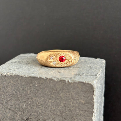 PLETHORA NARROW GOLD SIGNET RING