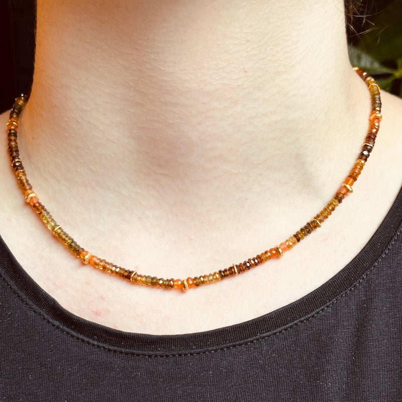 INDIAN SUMMER BEADED GOLD VERMEIL NECKLACE - PATRO TOURMALINE