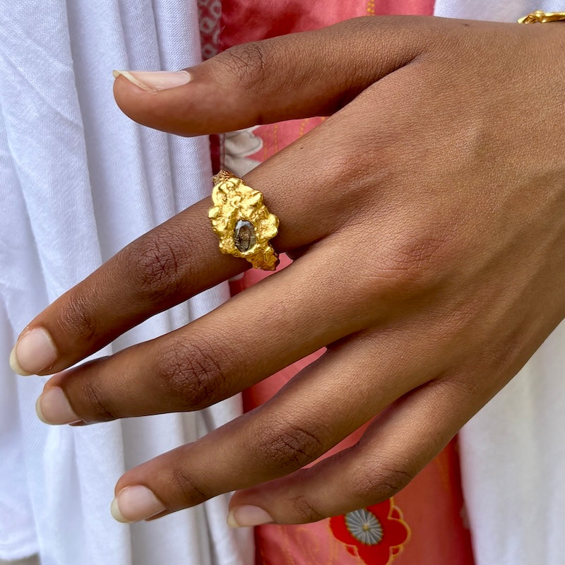 PLETHORA CUBIC ZIRCONIA GOLD RING