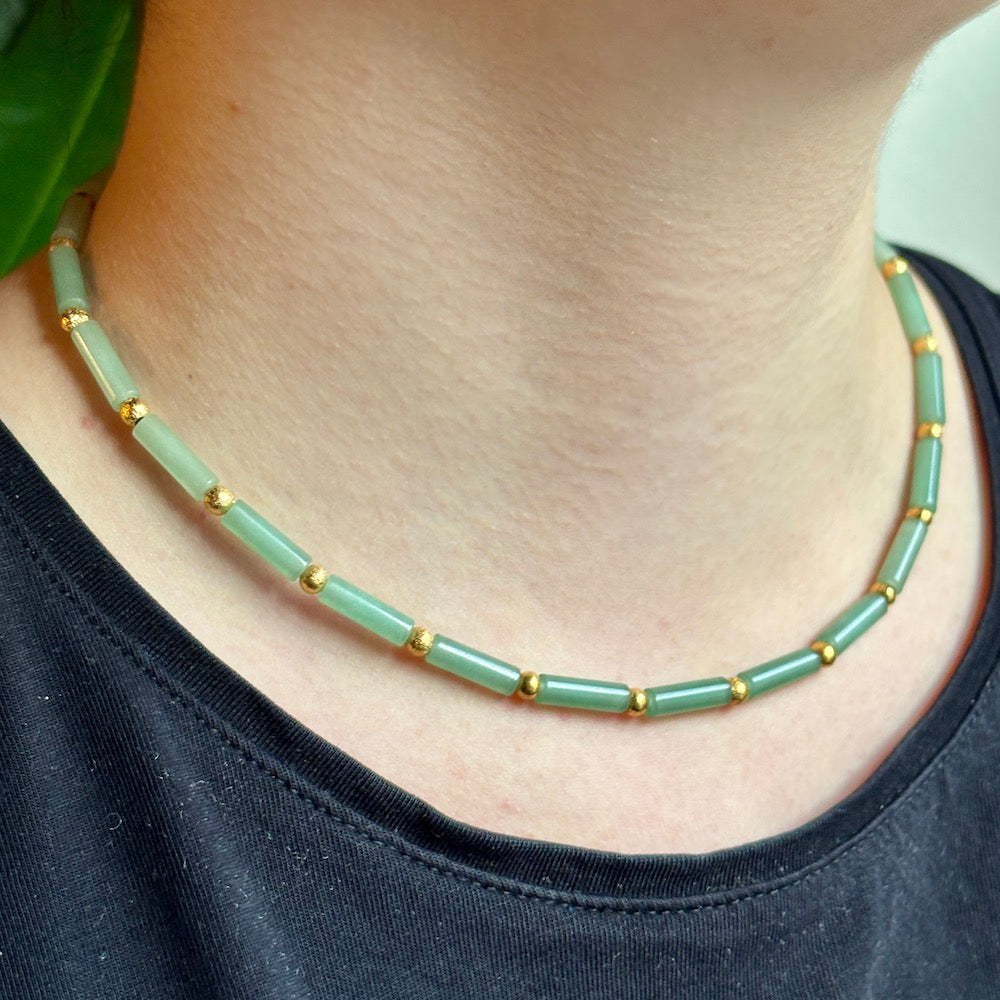 PLETHORA TIRONA NECKLACE - GREEN AVENTURINE
