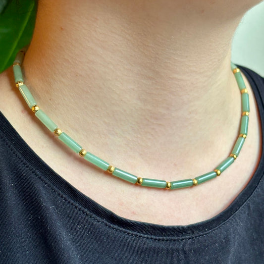 PLETHORA TIRONA NECKLACE - GREEN AVENTURINE