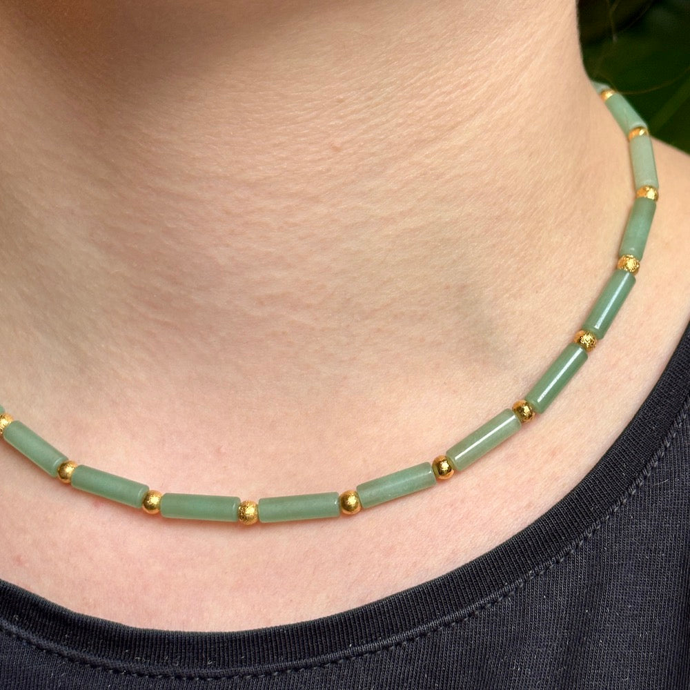 PLETHORA TIRONA NECKLACE - GREEN AVENTURINE