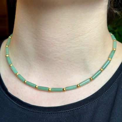 PLETHORA TIRONA NECKLACE - GREEN AVENTURINE