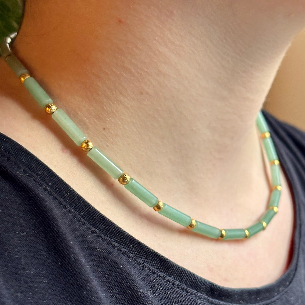PLETHORA TIRONA NECKLACE - GREEN AVENTURINE
