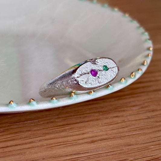 PLETHORA GEMSTONES SILVER SIGNET RING