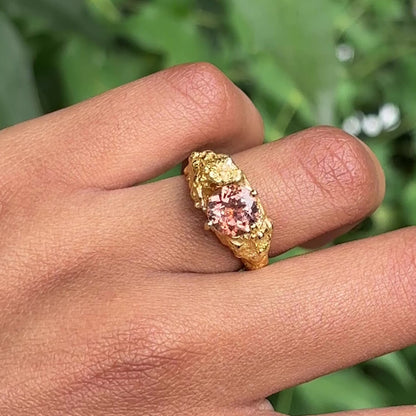 PLETHORA GOLD RING - PEACH TOURMALINE