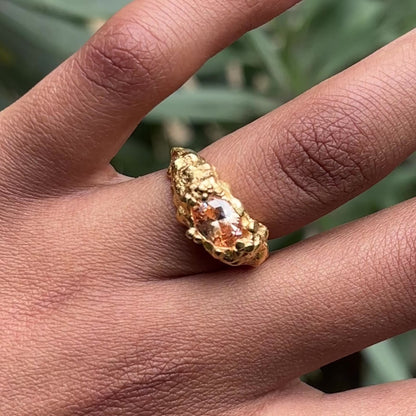 PLETHORA GOLD RING - CHAMPAGNE CZ
