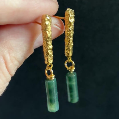 PLETHORA TIRONA DROP EARRINGS - GREEN MOSS AGATE
