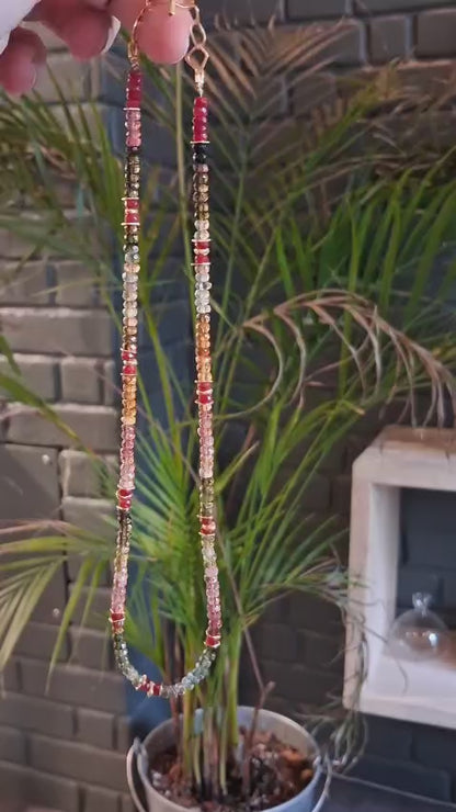 INDIAN SUMMER BEADED NECKLACE -TOURMALINE