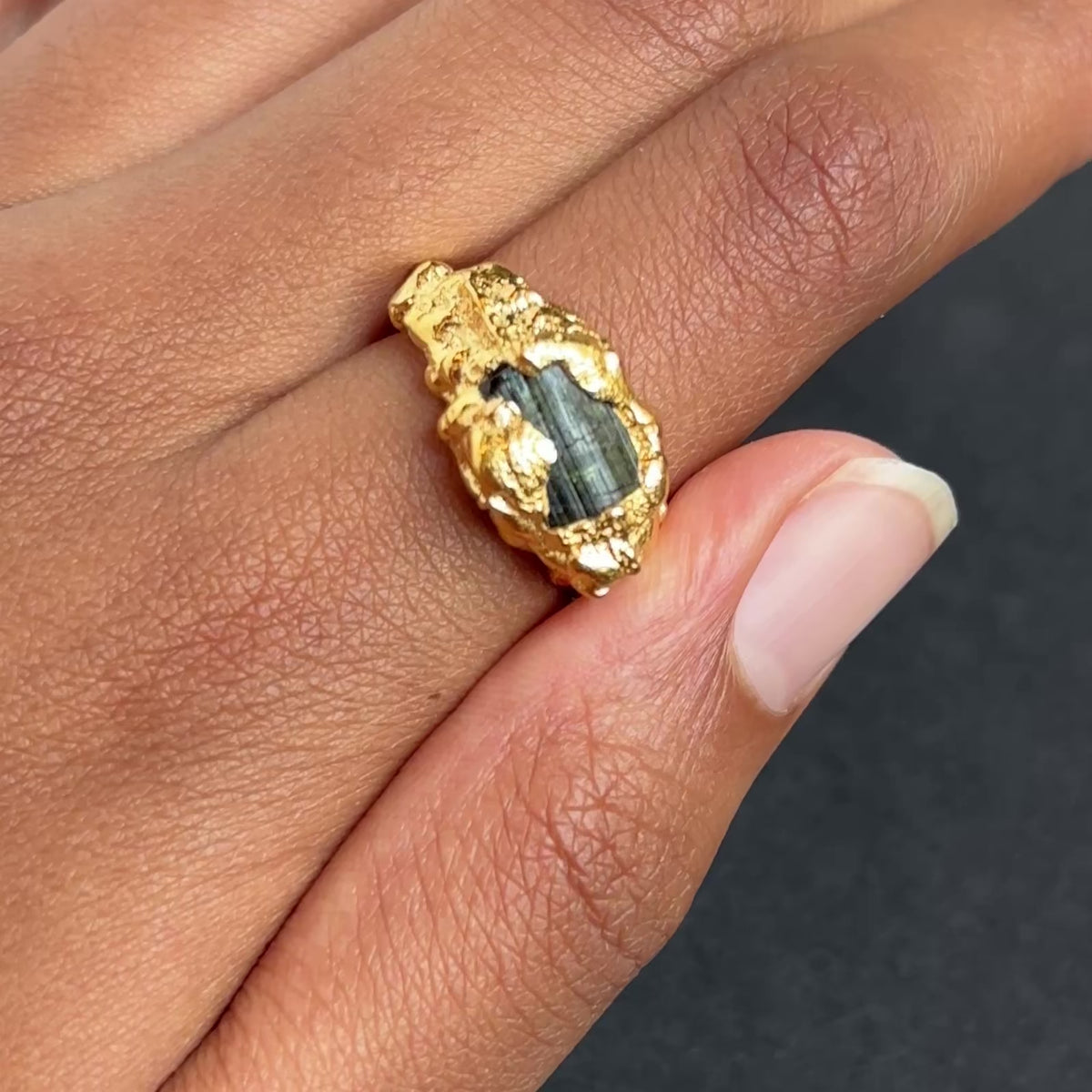 video of gold tourmaline ring