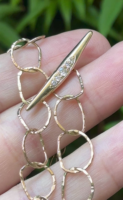 AFIOK SOLID GOLD NECKLACE WITH DIAMONDS