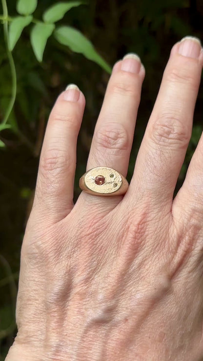 PLETHORA WIDE GOLD SIGNET RING