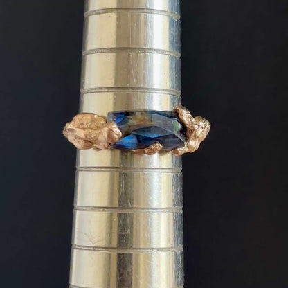 PLETHORA SEA ENCRUSTATIONS GOLD RING- KYANITE