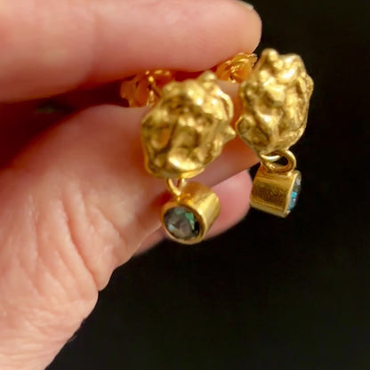 PLETHORA LONDON BLUE TOPAZ DROP EARRINGS