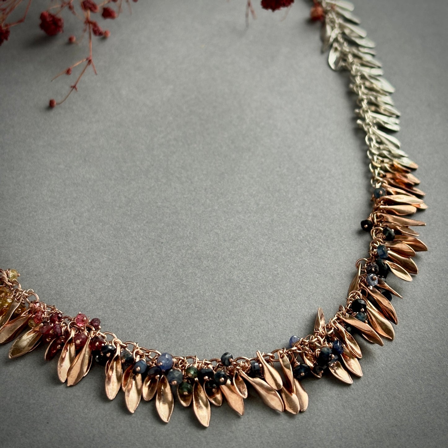 TIERRA LEAVES ROSE GOLD NECKLACE