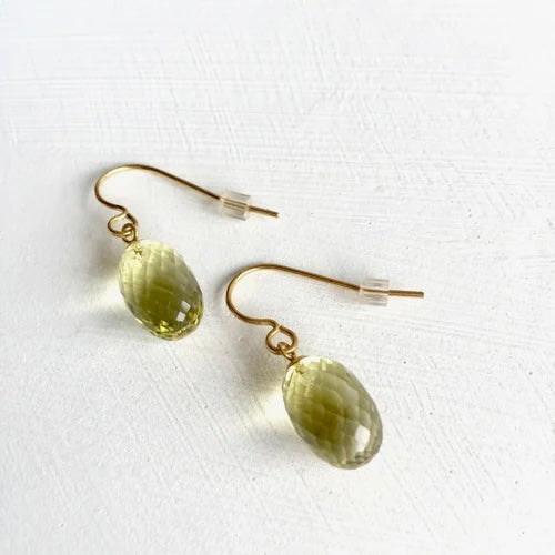 INDIAN SUMMER SMALL GOLD OVAL DROP EARRINGS